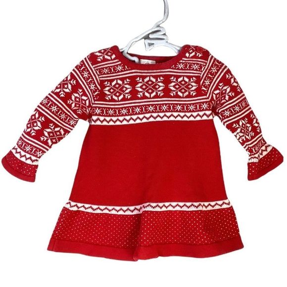 Robe Pull Hanna Andersson Fair Isle Et Collants Assortis - Taille 110/120 - Occasion Très Bon état